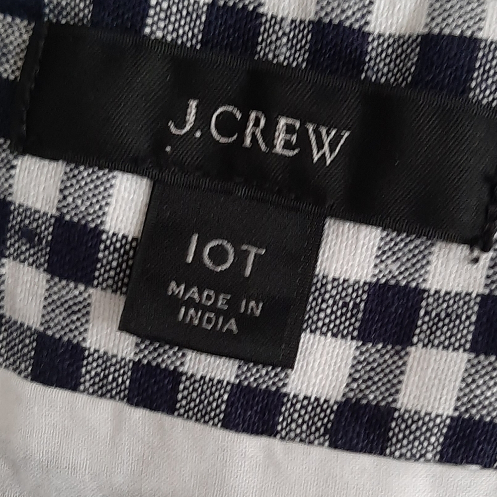 J. Crew Gingham Linen Jumpsuit Navy And White Size 10 - Picture 2 of 15